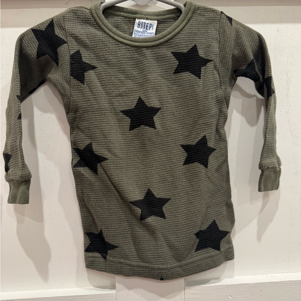 Olive Green Star Pattern Pajamas